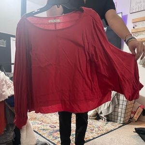 free people red flowy long sleeve